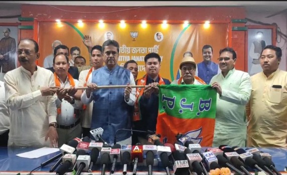 Several Tipra Motha leaders join BJP ahead of TTAADC polls.
